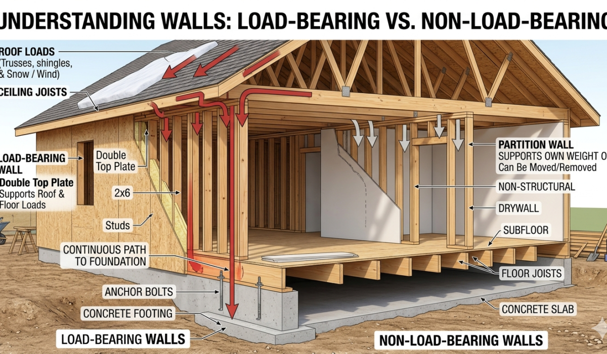 load bearing vs non load bearing walls